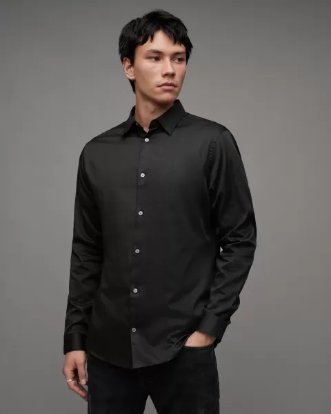 Image of AllSaints Simmons Long Sleeve Shirt - White Size M Men