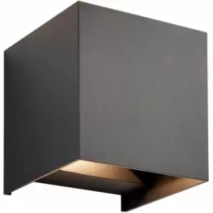 image of Loops - Twin Outdoor IP44 Cube Wall Light - 2 x 5.5W cct LED - Matt Black Wall Lamp