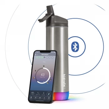 image of Hidrate Spark Steel Insulated Stainless Steel Bluetooth Smart Water Bottle Straw Lid (21oz) - Stainless Steel