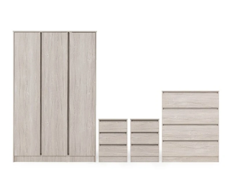 Image of Seconique Malvern Urban Snow 4 Piece Large Bedroom Furniture Package