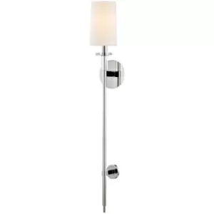 Image of Amherst 1 Light Wall Sconce Polished Nickel, Faux Silk
