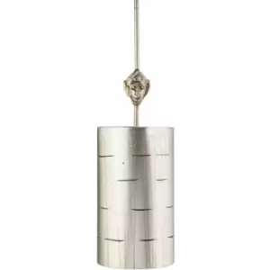 image of 1 Bulb Ceiling Pendant Light Fitting Aged Silver LED E27 100W Bulb