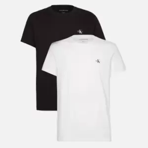 Image of Calvin Klein Jeans Mens 2 Pack Monogram T-Shirts - Black/White - M