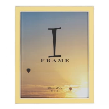 image of 8" x 10" - iFrame Silver Plated Yellow Epoxy Photo Frame