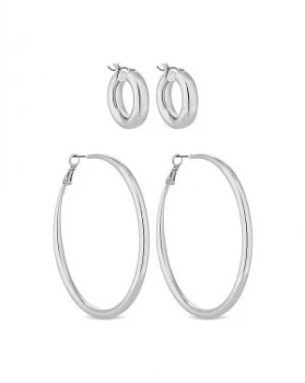 Image of Lipsy Silver Plated Pack Of 2 Hoops