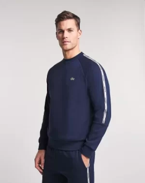 Lacoste Navy Tape Logo Crew Sweat