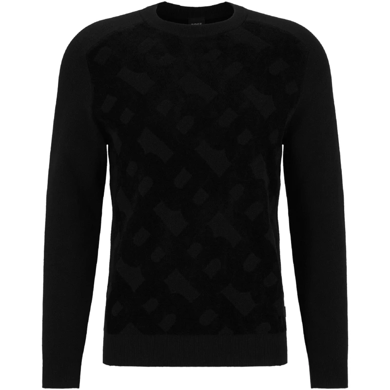 Image of Boss Mens Fenturo Crew Sweatshirt Black male L