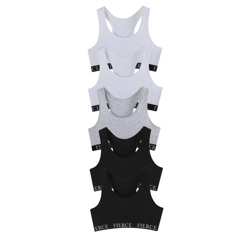 Image of Miso 5-Pack Crop Tops Juniors - White White 6-7Yrs