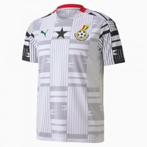 image of PUMA Ghana Home Replica Mens Jersey, White/Black, size 2X Large, Clothing