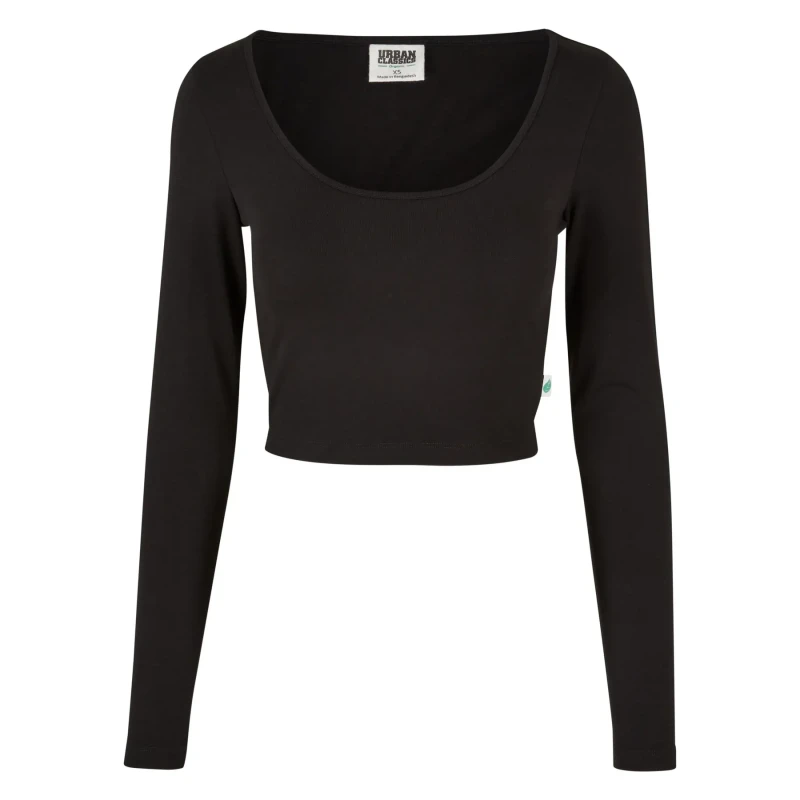 Image of Urban Classics Womens long sleeve crop T-Shirt Urban Classics Organic Noir Female 3XL