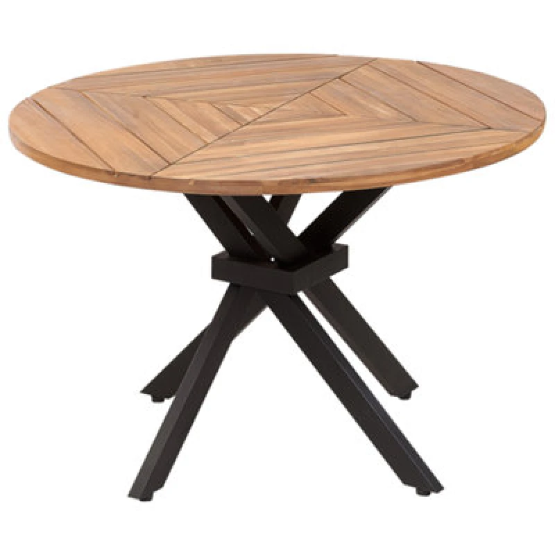 Image of Beliani Garden Dining Table Lissone 110 Cm 110 Cm Acacia Wood Brown