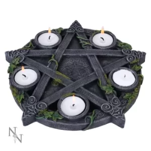 Image of Wiccan Pentagram Tea light Holder