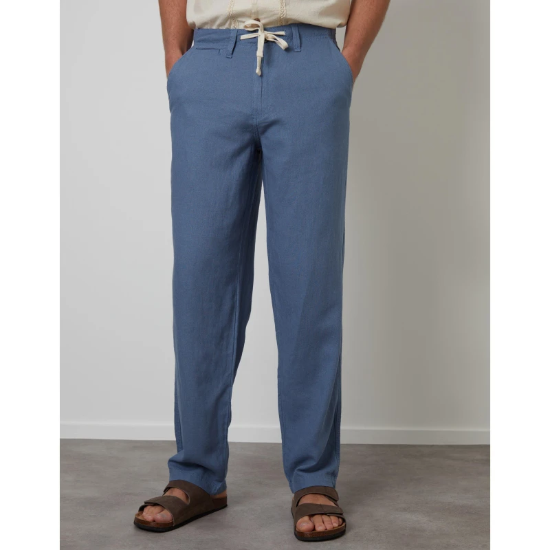 Image of Threadbare Mens Linen Straight Leg Trouser Denim male 30W R