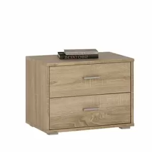 image of Belgravia 2 Drawer Low Chest of Drawers Sonama Oak, Oak