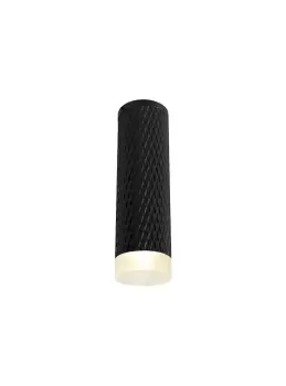 Image of 1 Light 20cm Surface Mounted Ceiling GU10, Sand Black, Acrylic Ring