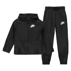 Image of Boys, Nike Air Unisex NSW Tracksuit Set - Black/White, Size M