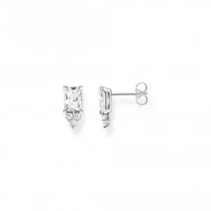 Sterling Silver White Stones Earrings H2173-051-14