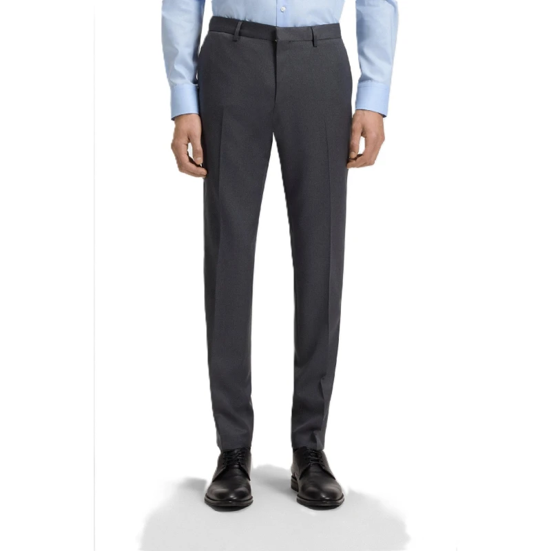 Image of Boss Mens Wenten B Straight Leg Trousers Dark Grey male 30