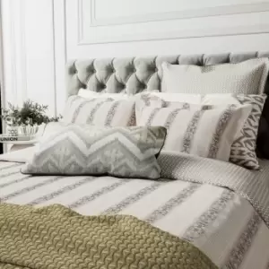 Image of Bedeck of Belfast Hemma Kingsize Duvet Cover, Linen/Chartreuse
