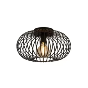 image of 1 Light Convertible To Semi Flush Pendant, Matt Black