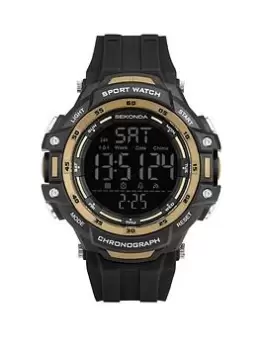 Image of Sekonda Mens Sport Crossfell Black Plastic Strap With Black Dial Digital Watch