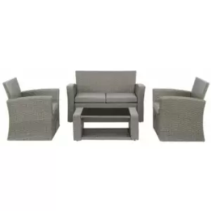 image of Vegas Grey 4PC Lounger w/ Grey Cushions