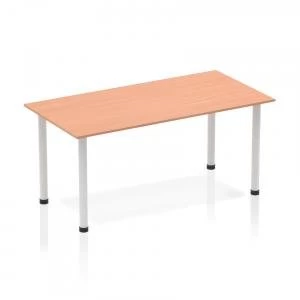 image of Trexus Straight Table Post Leg Silver 1400 Beech Ref BF00167