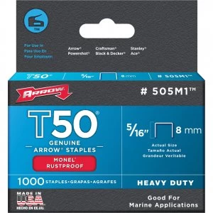 image of Arrow T50M Monel Staples 12mm Pack of 1000