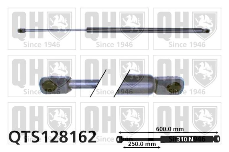 Image of QUINTON HAZELL Tailgate strut QUINTON HAZELL QTS128162