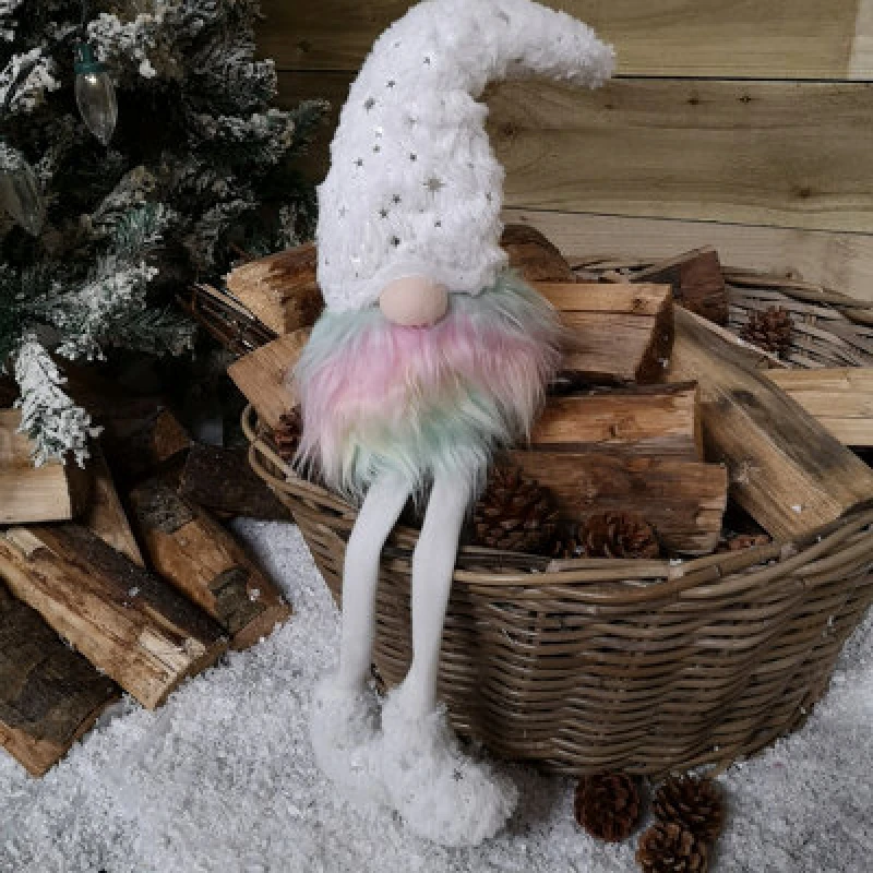 Image of Samuel Alexander 70cm Festive Christmas Rainbow Haired Plush Gonk Dangly Legs & Starry Hat Multi