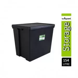 image of Wham 154L Black Wham Bam Box and Lid 2 Pack