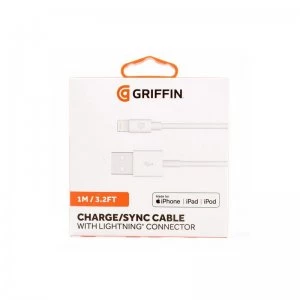 image of Griffin 1m Charge/sync Cable & lightning - White