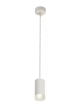 image of 1 Light 11cm Ceiling Pendant Light GU10, Sand White, Acrylic Ring