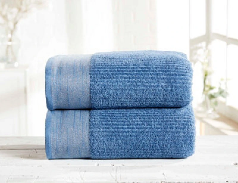 Image of Rapport Home Mayfair Towel 2 Piece Denim/silver