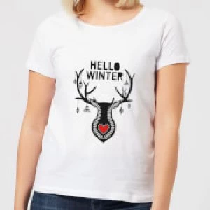 Image of Hello Winter Womens T-Shirt - White - 3XL