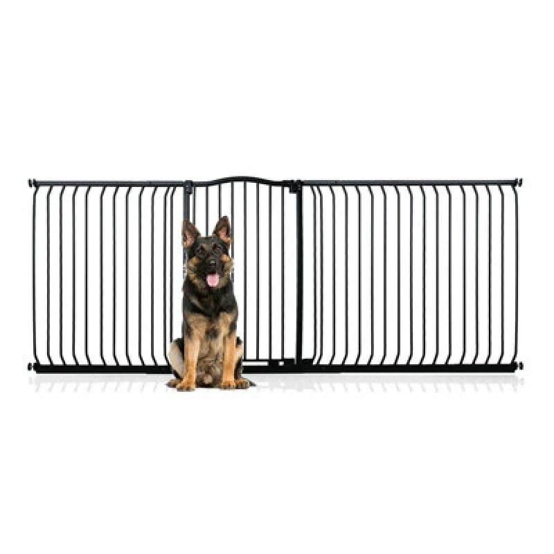 Image of Bettacare Extra Tall Curved Top Dog Gate, 234Cm - 243Cm, Matt Black, Extra Tall 100Cm In Height, Pressure Fit Pet Gate