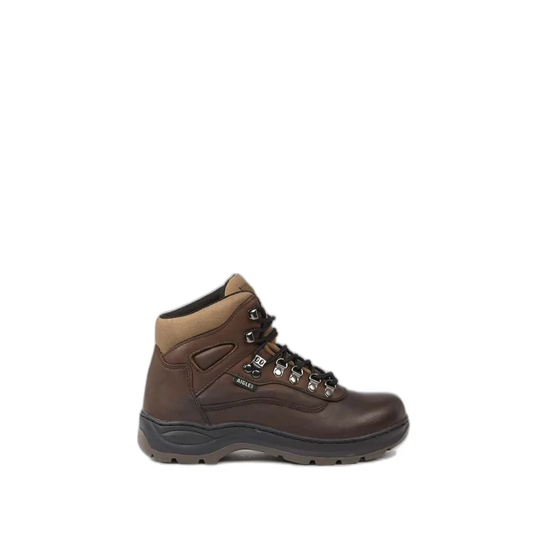 Image of Aigle Picardie Leather Mens Ankle Boots - Marron - Size:UK 5.5