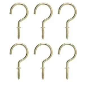 image of BQ Brass Effect Metal Cup Hook Pack of 6