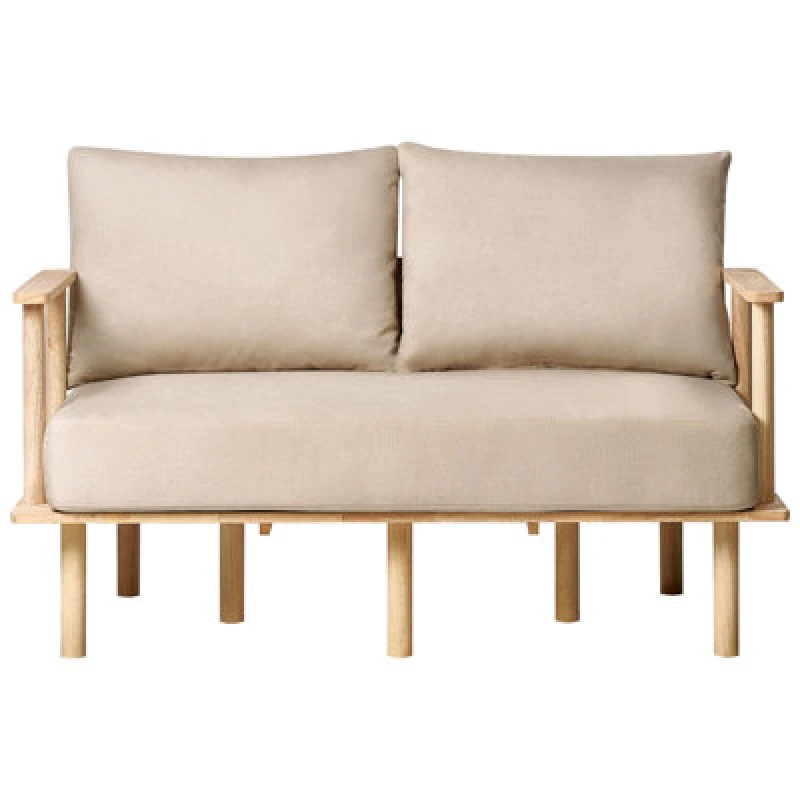 Image of Beliani Sofa 2 Seater Asker Fabric Sand Beige