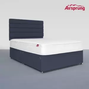 Image of Airsprung Small Double 4 Drawer Divan Bed with Hybrid Mattress - Midnight Blue