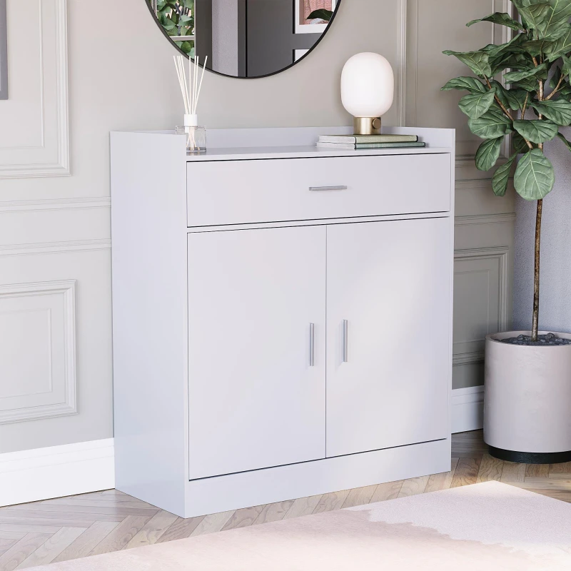 Image of Lassic Vida Designs Dalby 2 Door 1 Drawer Shoe Cabinet White unisex One Size