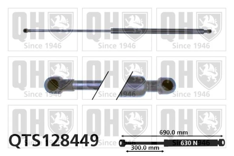 Image of QUINTON HAZELL Tailgate strut QUINTON HAZELL QTS128449