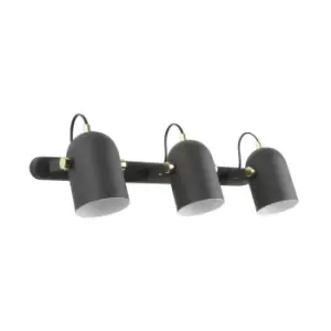 image of Aries Ceiling Spotlight Bar, Matt Black, Gold, White, 3x E27