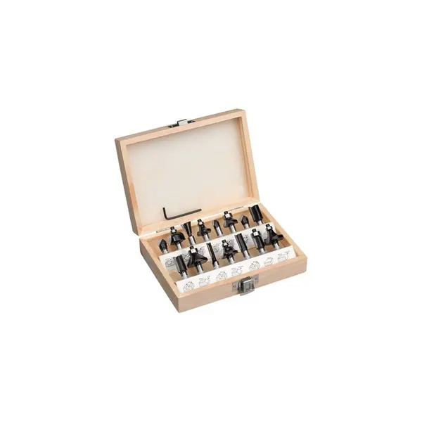 image of Einhell 15 Piece 8mm Router Bit Set