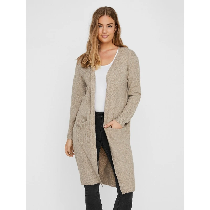Image of Vero Moda Doffy Knit Cardigan - Beige Beige 8