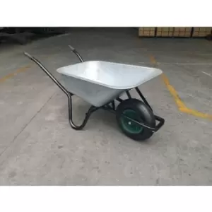 Image of Slingsby 100l Wheelbarrow Puncture Proof Tyres - Galvanised Steel Pan