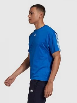 image of Adidas Must Have 3-Stripe T-Shirt - Blue