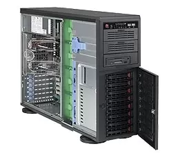 Image of CSE-743TQ-903B-SQ - Full Tower - Server - Black - ATX - EATX - micro ATX - 4U - Fan fail - HDD - Network - Power - Status