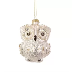 image of Snowy Owl Shaped Bauble