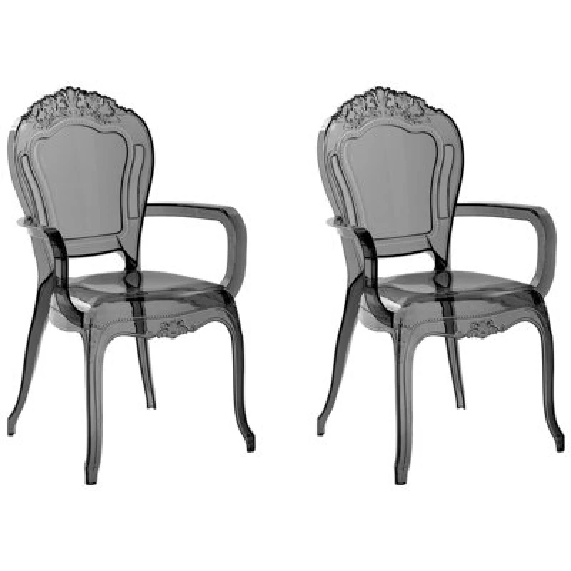 Image of Beliani Set Of 2 Dining Chairs Vermont Black